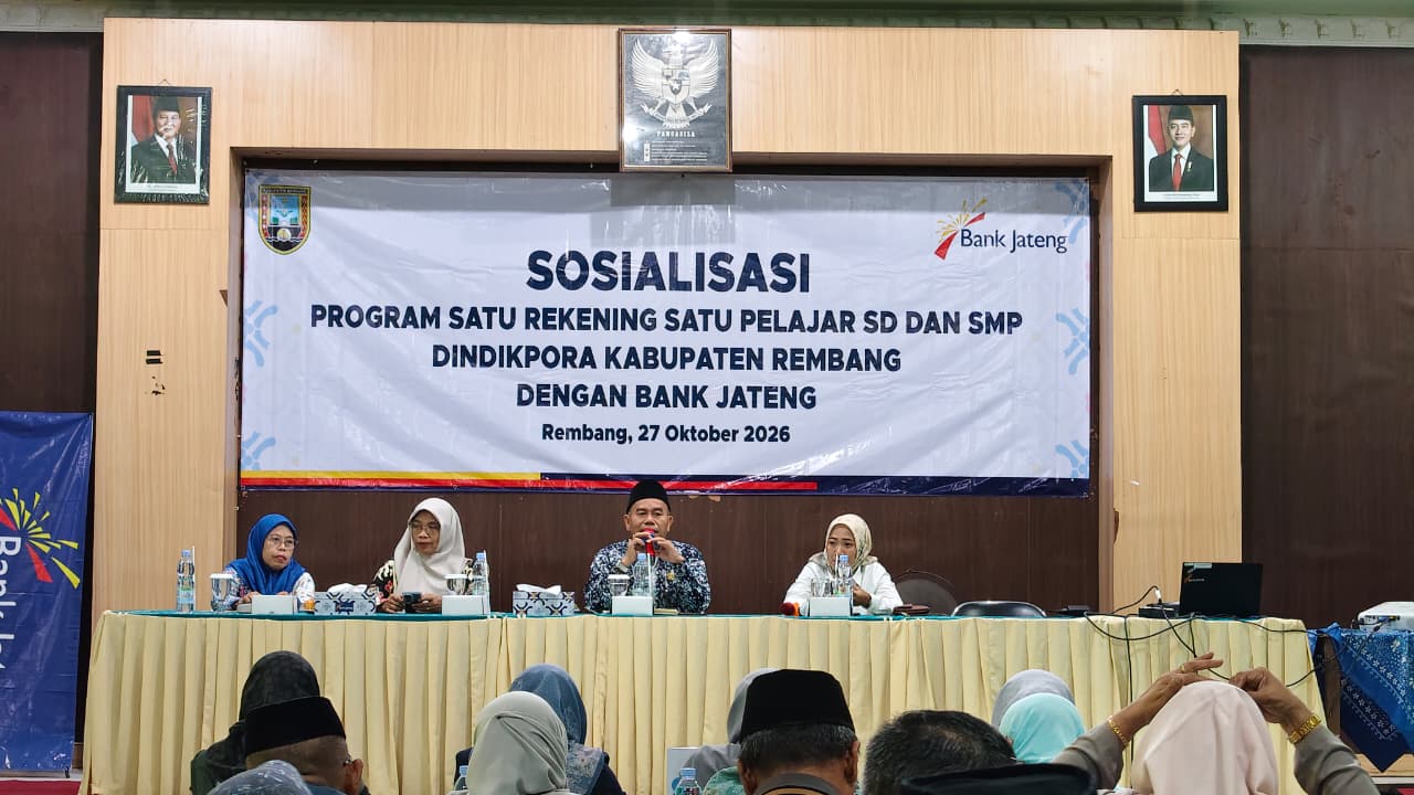 Dindikpora Rembang Sosialisasikan Program Satu Rekening Satu Pelajar bagi Siswa SD dan SMP Tahun 2026