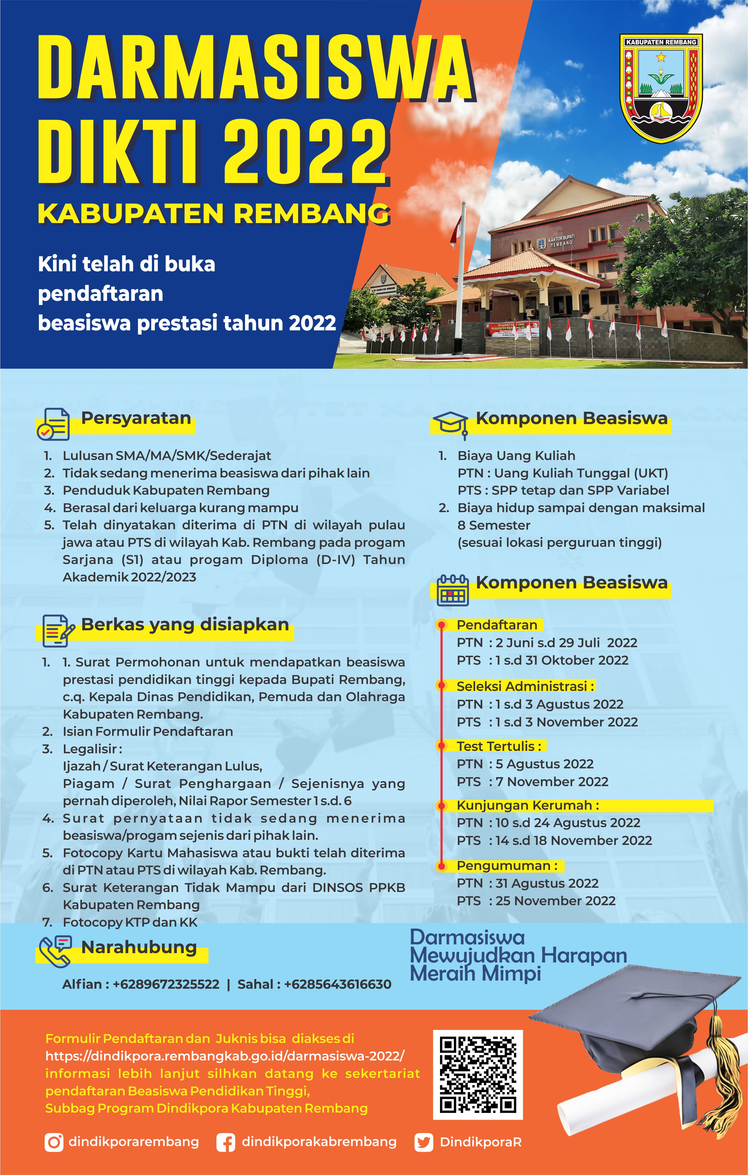 Beasiswa Dikti (Darmasiswa) Kabupaten Rembang 2022