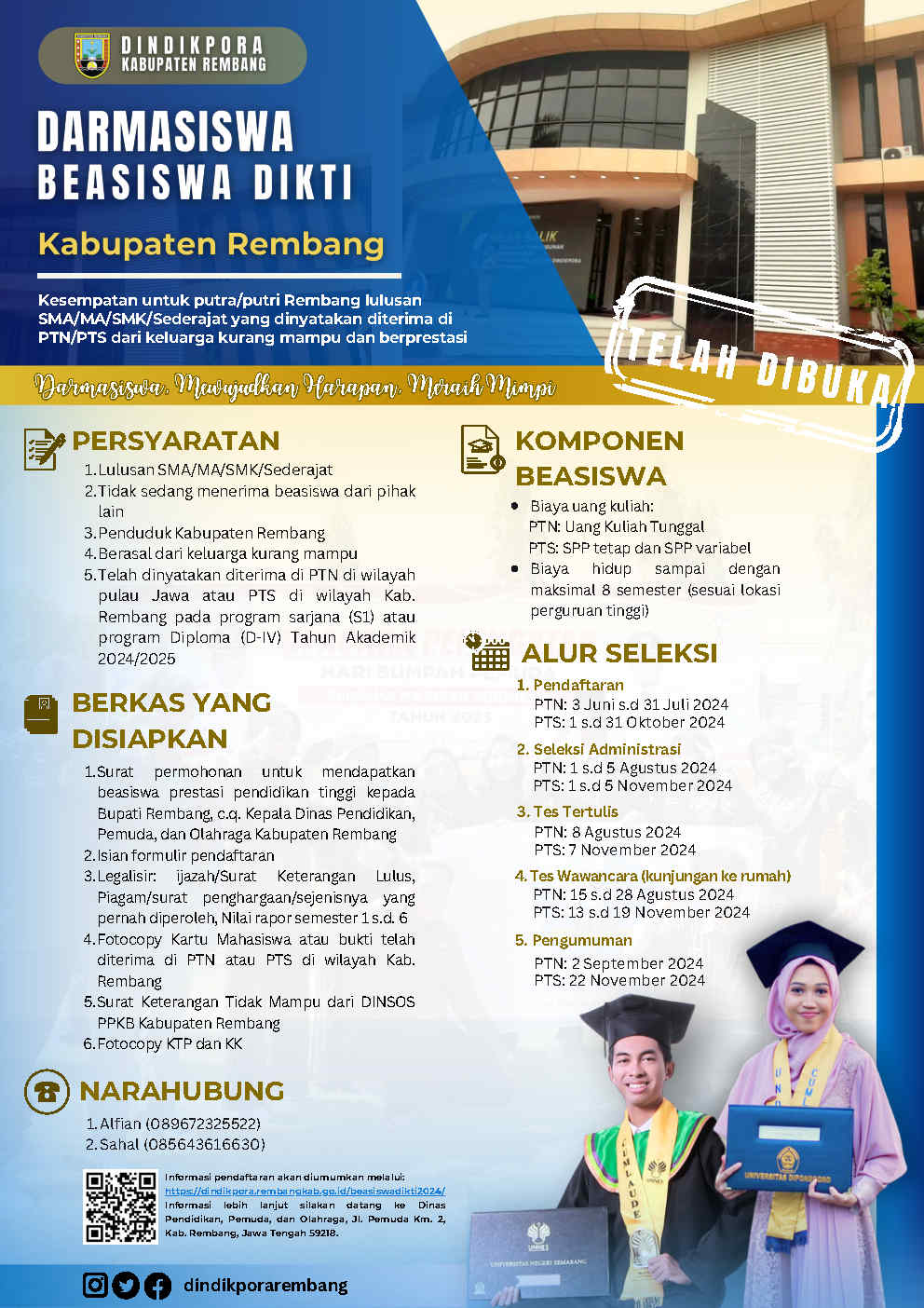 Beasiswa Pendidikan Tinggi Kabupaten Rembang 2024